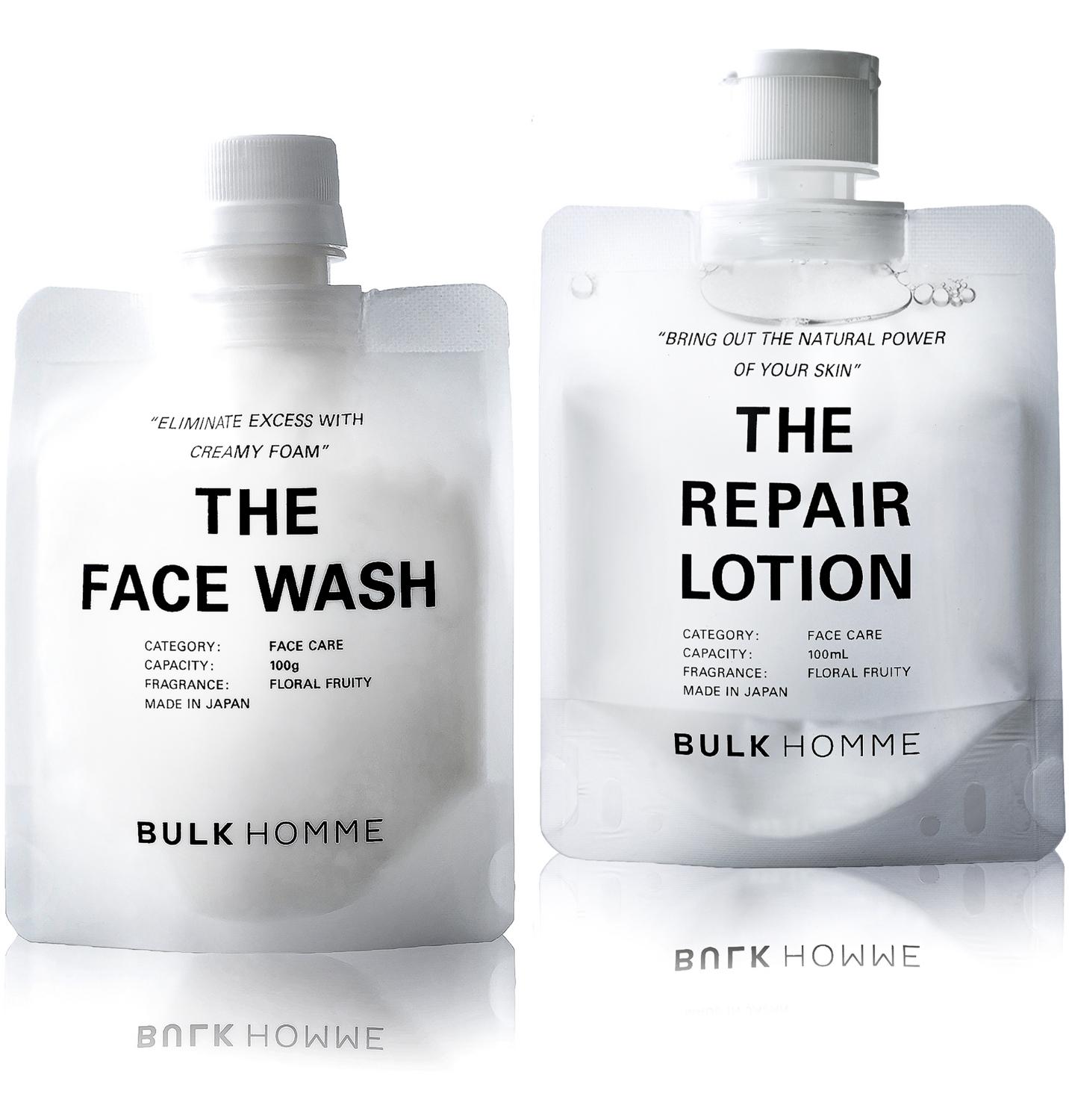 
            021-004　【BULK HOMME　バルクオム】FACE CARE 2STEPセット（THE FACE WASH、THE REPAIRLOTION）フェイスケア 洗顔料 化粧⽔ BULK HOMME
          