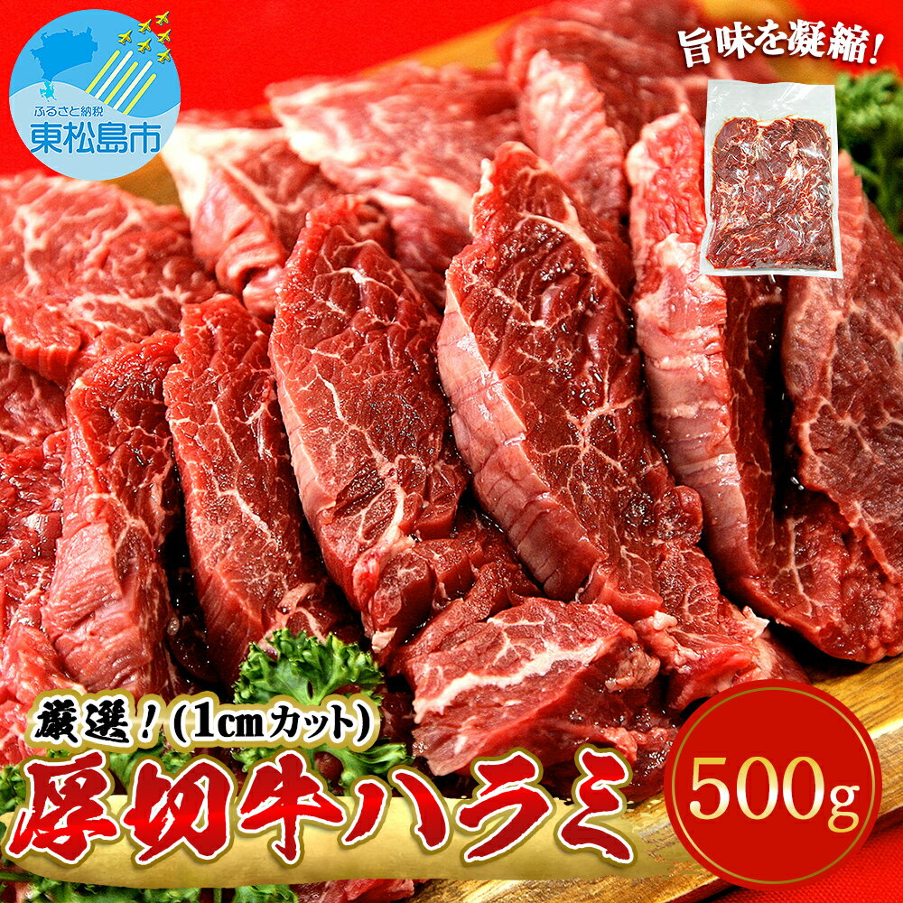 【ふるさと納税】ハラミ 厚切 味付き 牛ハラミ 500g 冷凍 牛肉 味付 焼肉 バーベキュー BBQ 宮城県 東松島 B