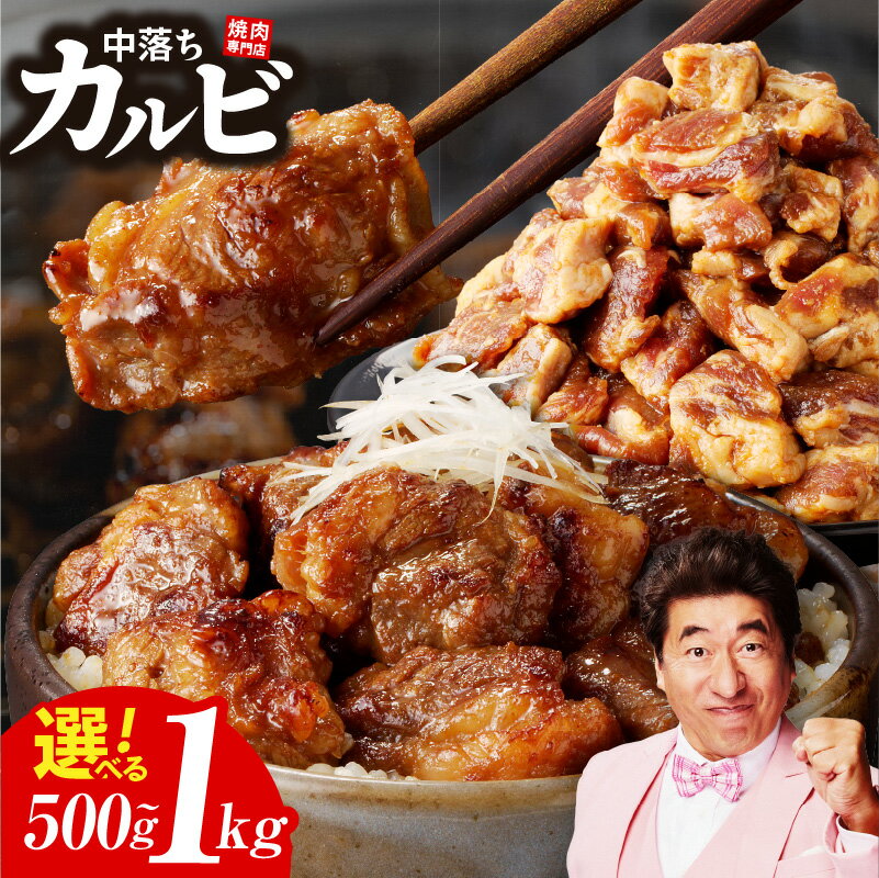 【ふるさと納税】＼内容量が選べる／ 焼き肉専門店 自家製タレ漬け 中落ちカルビ 500g (250g×2) / 1kg (250g×4) 小分け 食べ応え 甘辛 味付け肉 焼肉 BBQ 冷凍 真空パック 焼くだけ 簡単調理 牛肉 肉 お肉 泉佐野市 送料無料 肉の泉佐野