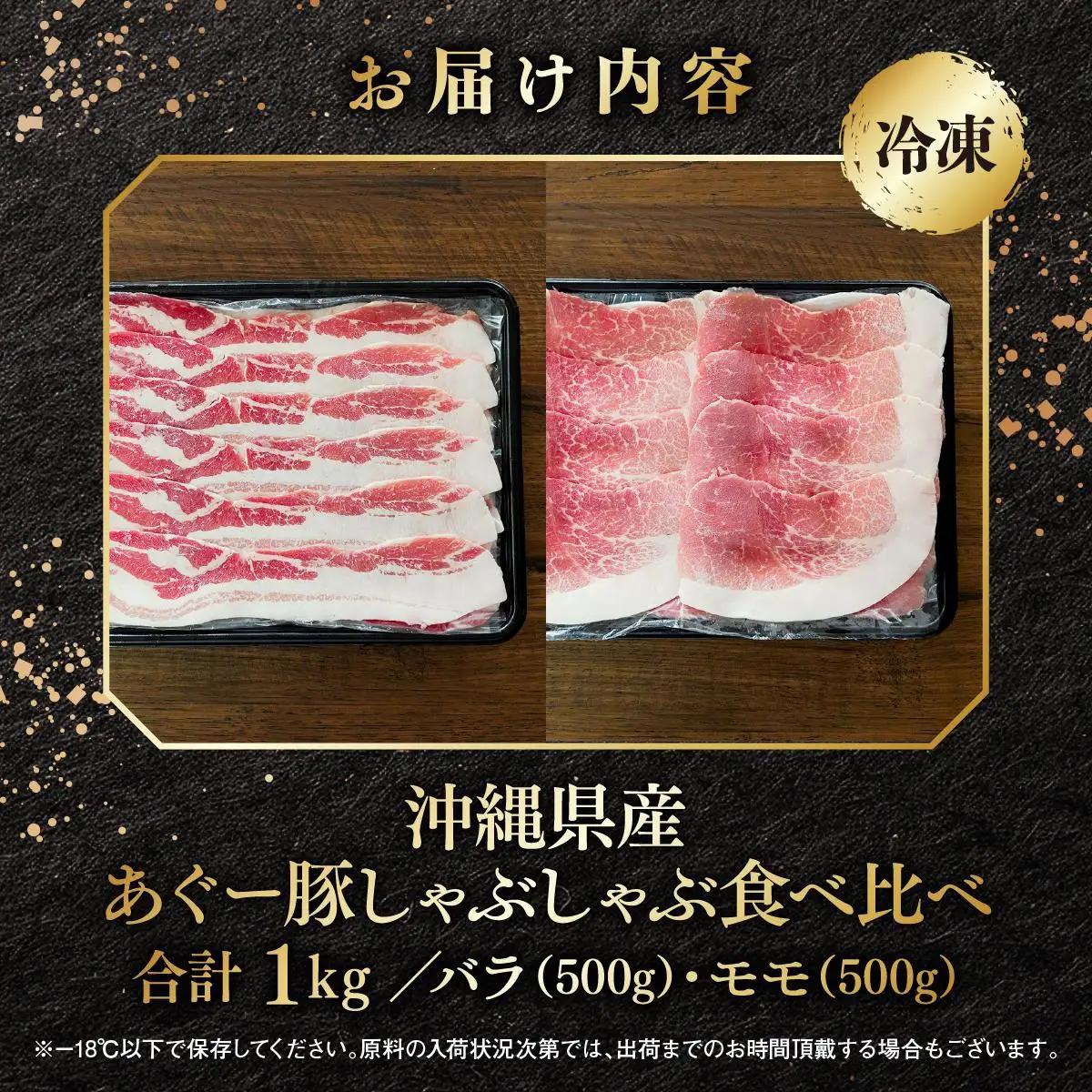 あぐー食べくらべしゃぶしゃぶセット　バラ・モモ　計1kg   
