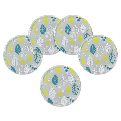 ふるさと納税 海南市 和歌山県海南市 友禅和紙コースター ウインターリーフ グレー 5枚セット 北欧調のかわいいコースター