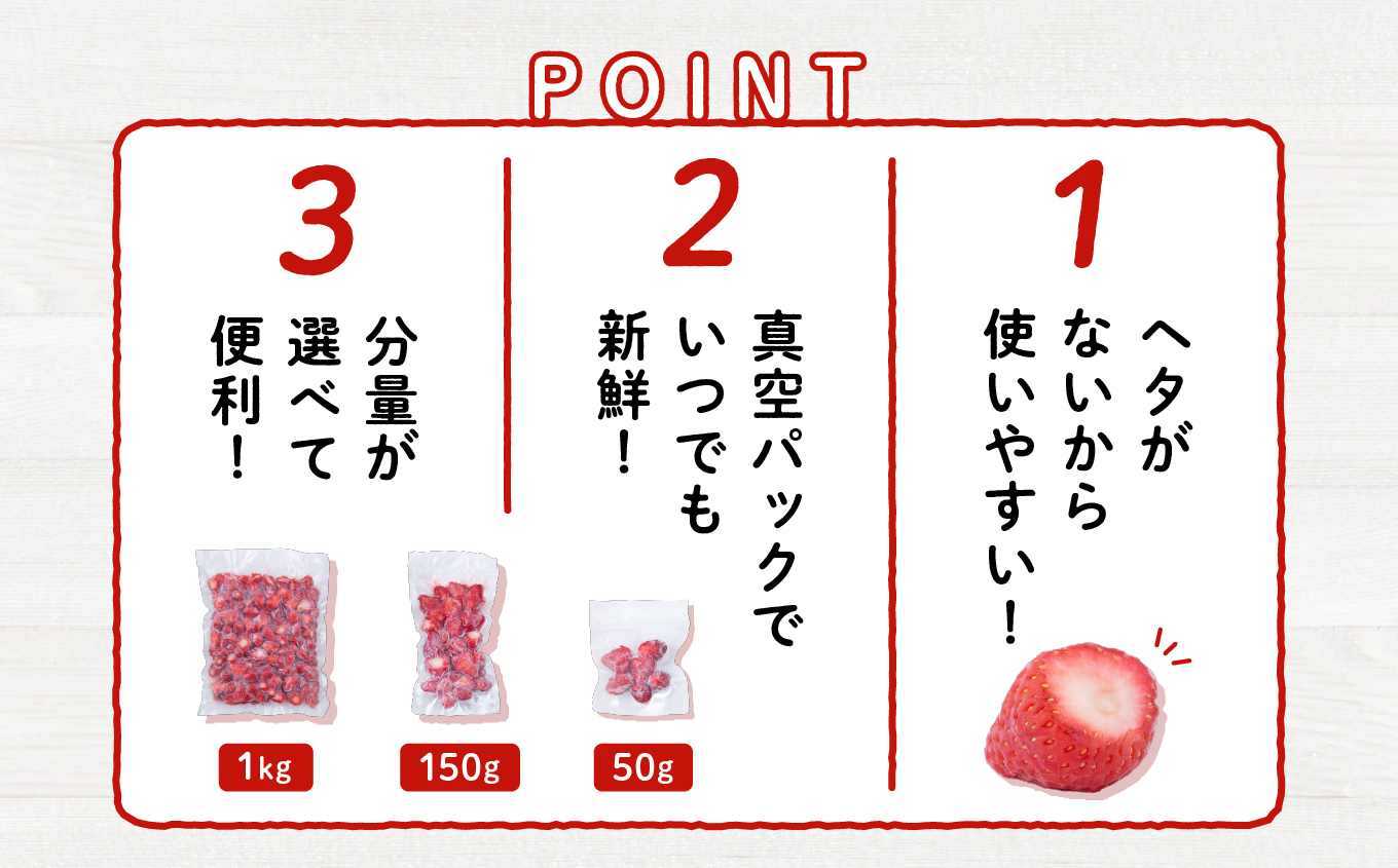 《 訳あり 》 冷凍いちご 食べきり 規格外 不揃い 完熟 国産 採れたて 10袋 真空 個包装 バラ冷凍 ヘタなし 葉なし 冷凍 選べる いちご 苺 人気 送料無料