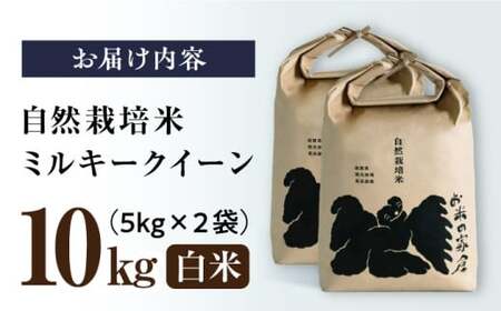 【令和6年度産】自然栽培米ミルキークイーン　5kg白米×2袋　滋賀県長浜市/株式会社お米の家倉[AQCP006]