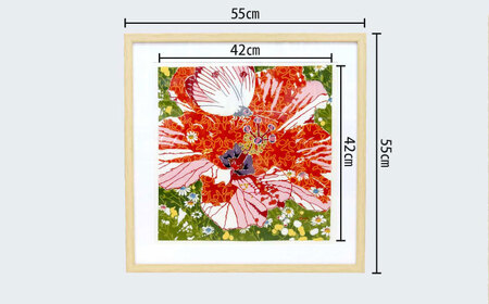 【宏次染工房 / 沖縄県認定工芸士 金城宏次】紅型額装 『蝶にハイビスカス』 絵画 額入り 伝統工芸品 おしゃれ 沖縄市 / コザ工芸館ふんどぅ[BCAU008]