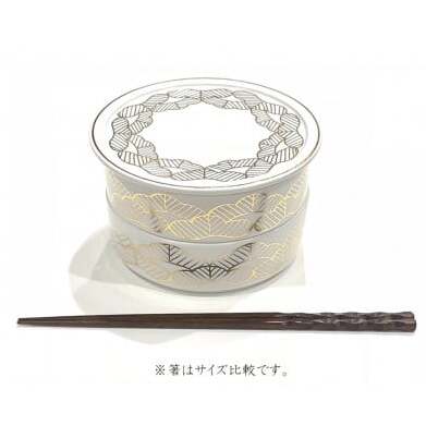 有田焼 田清窯 マットホワイト松絵段重 24to3 西富陶磁器 A55-95_イメージ4