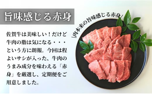 厳選！佐賀牛 赤身 定期便 全4回 モモ カタ スライス 焼き肉