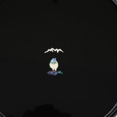 ふるさと納税 富山県 【高岡漆器】丸盆　立山雷鳥　ナツ
