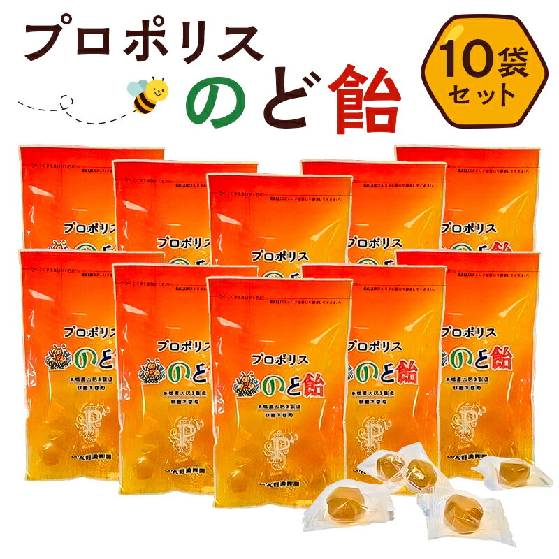 【ふるさと納税】 プロポリスのど飴 10袋 栃木県 那須塩原市 プロポリス のど飴 菓子 抗菌力 あかしや蜂蜜 かりんエキス 直火炊き 砂糖不使用 香料不使用 着色料不使用 ジッパー付き 喉 対策 飴 お取り寄せ 送料無料