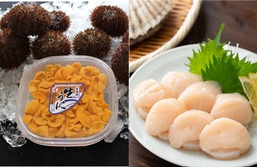 
D-71039 エゾバフンウニ塩水パック150g×1P、お刺身ホタテ貝柱500g×1P[2025年1月中旬以降順次発送]
