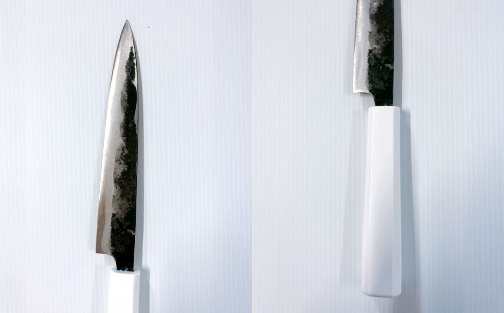 刺身包丁 180mm 両刃黒打×1本