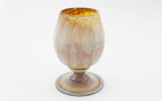 ペアグラス砂漠のチューリップ-イエロー＆グリーン　黄と緑 グラス タンブラー 手作り オリジナル 吹きガラス こだわりの逸品 ギフト プレゼント 自分用 人気 おすすめ