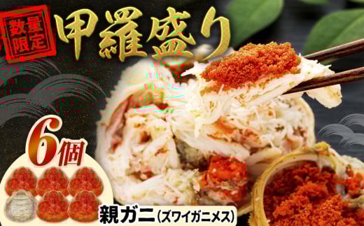 
【先行予約】数量限定 親ガニ（ズワイガニメス）甲羅盛り 6個
