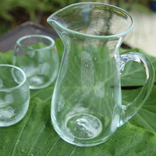 【ふるさと納税】【琉球ガラス工房雫】水玉ピッチャー1個＆水玉タルグラス2個セット