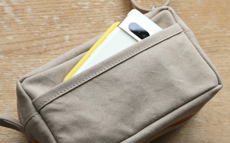 須田帆布　ミニ・ショルダー(キナリ×ライトブルー)【 バッグ 茨城県バッグ つくば市バッグ おすすめバッグ こだわりバッグ 帆布バッグ ﾊﾞｯｸﾞ ﾊﾞｯｸﾞ 】