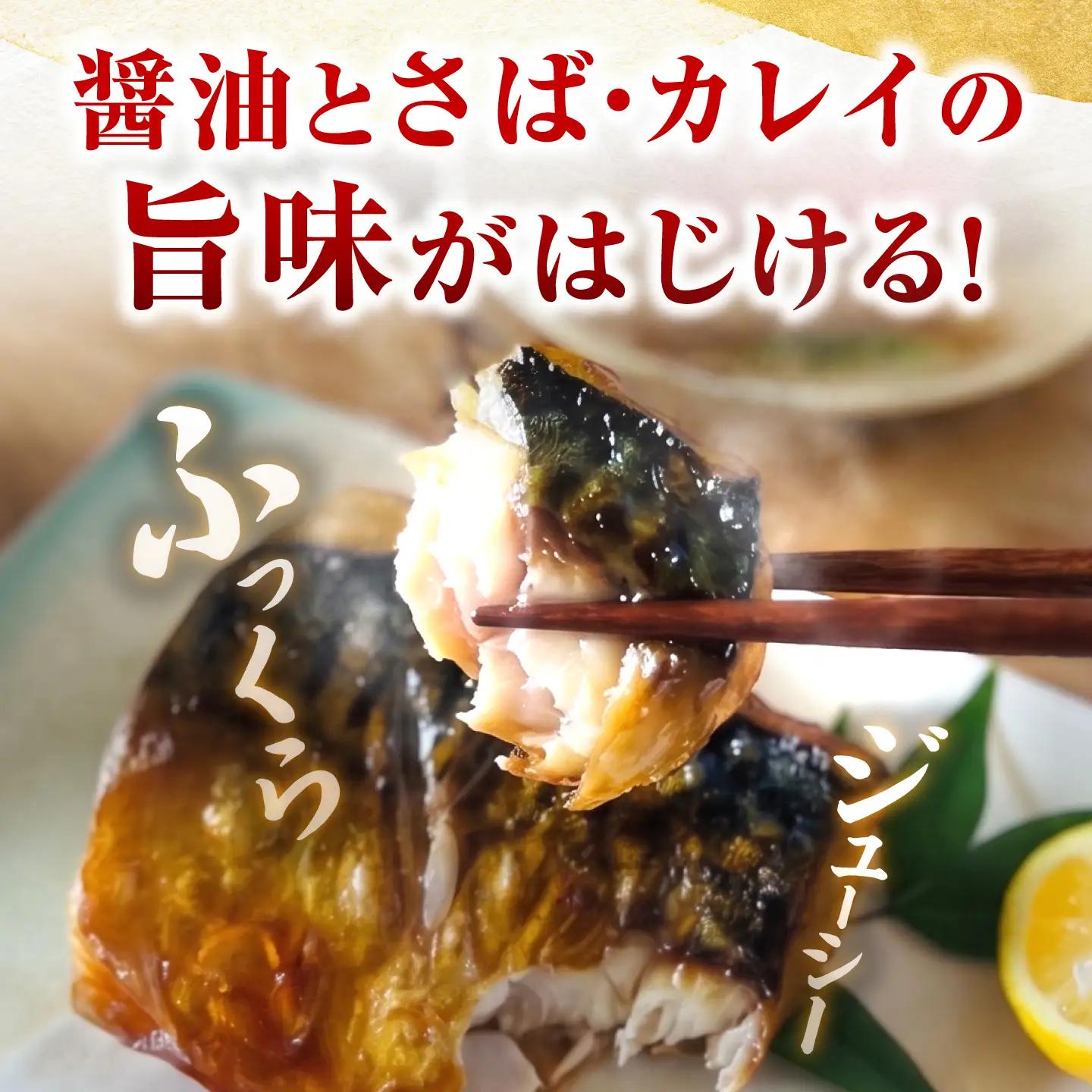 レンジで食べられる本格焼き干物 若狭おばま醤油干し 16切れセット（さば8切れ・カラスガレイ8切れ） / 焼き魚 干物 冷凍 小浜市 / おばまグリーザーズ 配送不可地域：北海道・沖縄・離島】[BFE