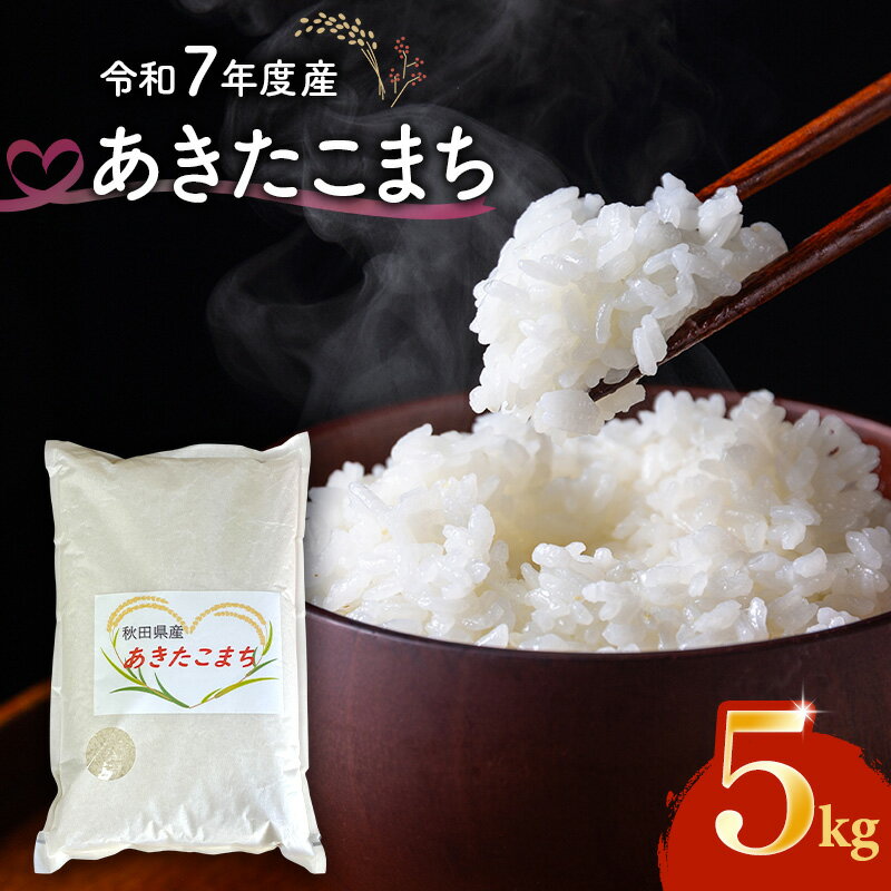 【ふるさと納税】令和7年度産 あきたこまち 米 5kg 精米 白米 秋田県 能代市 ブランド米 甘み 粘り もっちり　お届け：2026年4月上旬～2026年9月下旬