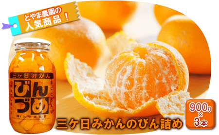 三ヶ日みかん　みかんの瓶詰詰め合わせ3本セット（900g×3本セット） 