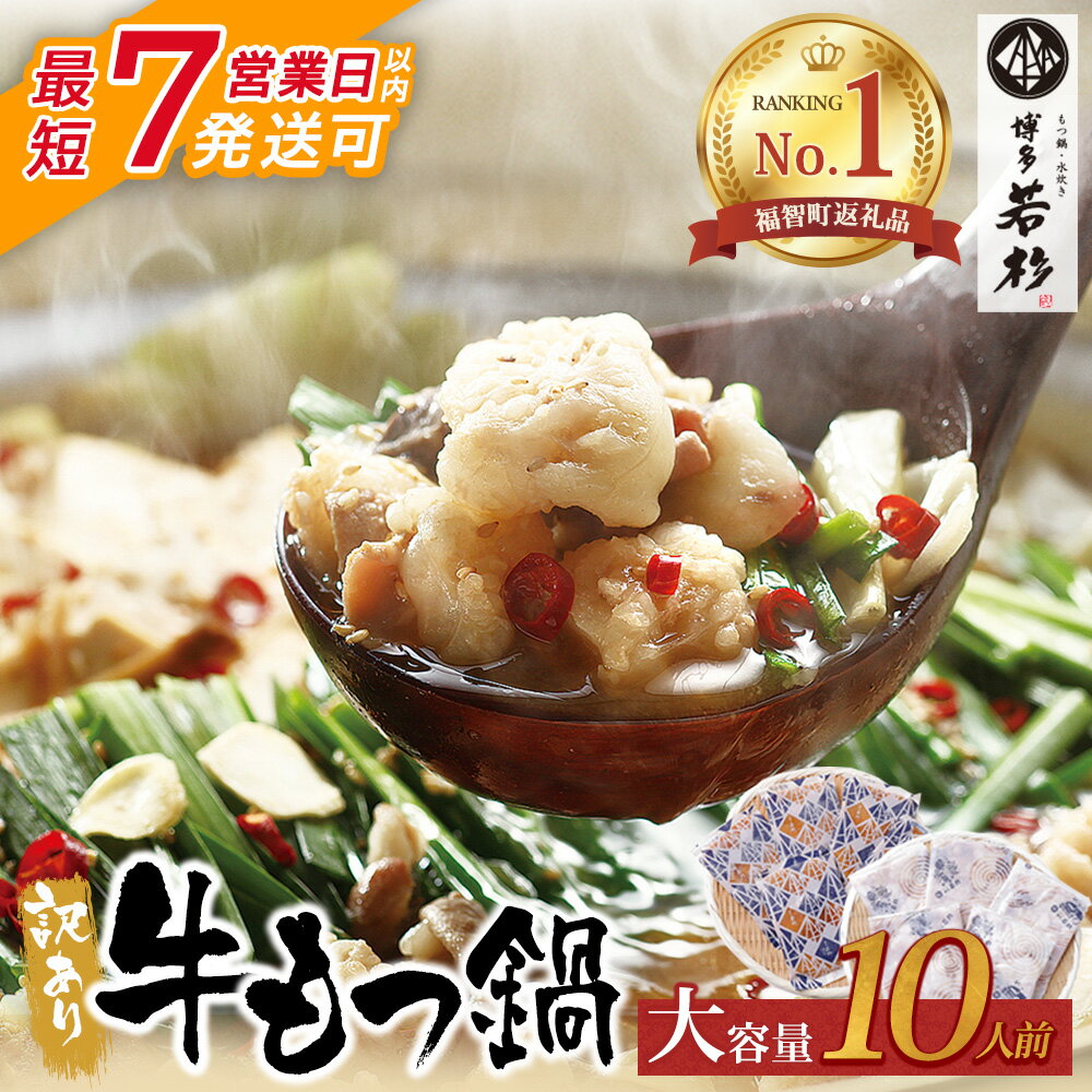 博多若杉 牛もつ鍋(2人前×5セット) 訳あり