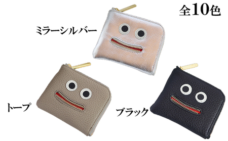 思わず笑顔になってしまうニッコリL字ミニ財布/コンパクト ファッション小物 キャラクター  ネイビー