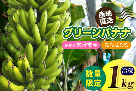 グリーンバナナ（ななばなな）1kg | バナナ ばなな フルーツ 果物 グリーンバナナ 緑バナナ 追熟 南国 産地直送 常滑市産 愛知県産 国内産 健康 就労支援 農業 アスナロファーム 愛知県 常滑市