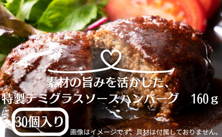 素材の旨みを活かした、特製デミグラスソースハンバーグ　160ｇ×30個（個包装・冷凍）