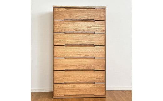 
                  74幅7段 チェスト ナチュラル ベージュ 衣類 収納 チェスト タンス たんす 桐材 天然木 国産 大川家具 完成品 大容量
                