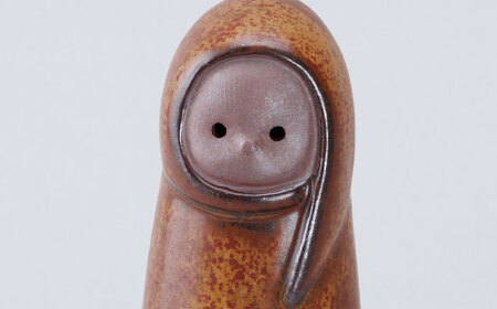 【瀬戸焼】ゆきんこ人形　赤茶（D86）/ オブジェ インテリア[BBAJ030]