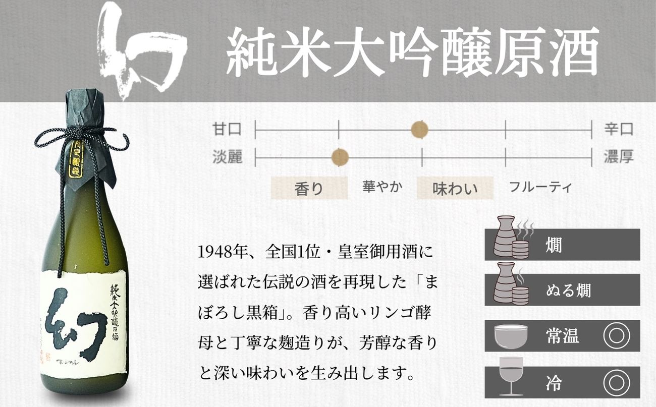 【数量限定】誠鏡まぼろし黒赤白720ml3種セット | 日本酒 酒 お酒 大吟醸酒 純米大吟醸 原酒 冷酒 幻 中尾醸造 広島県 竹原市　※北海道・沖縄・離島への配送不可 