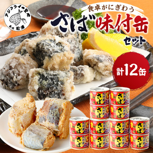 さば味付缶セット(12缶)( 保存食 非常食 防災 備蓄 長期保存 )【B2-109】