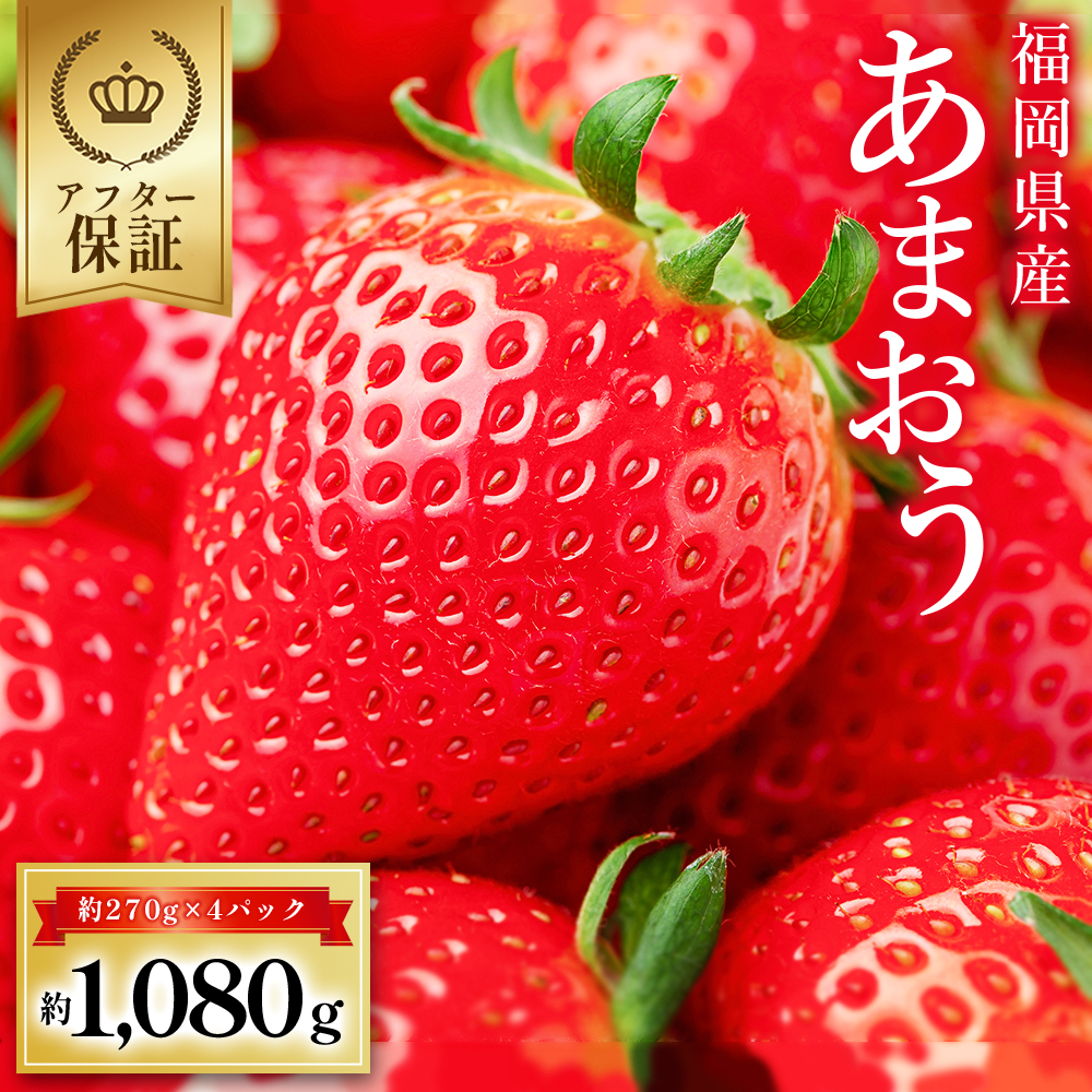 福岡県産 あまおう 約1,080ｇ (約270ｇ×4パック) 3W12