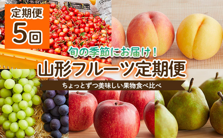 
                  【定期便5回】ちょっとずつ美味しい果物食べ比べ定期便 【令和8年産先行予約】FS25-647 くだもの 果物 フルーツ 山形 山形県 山形市 2026年産
                