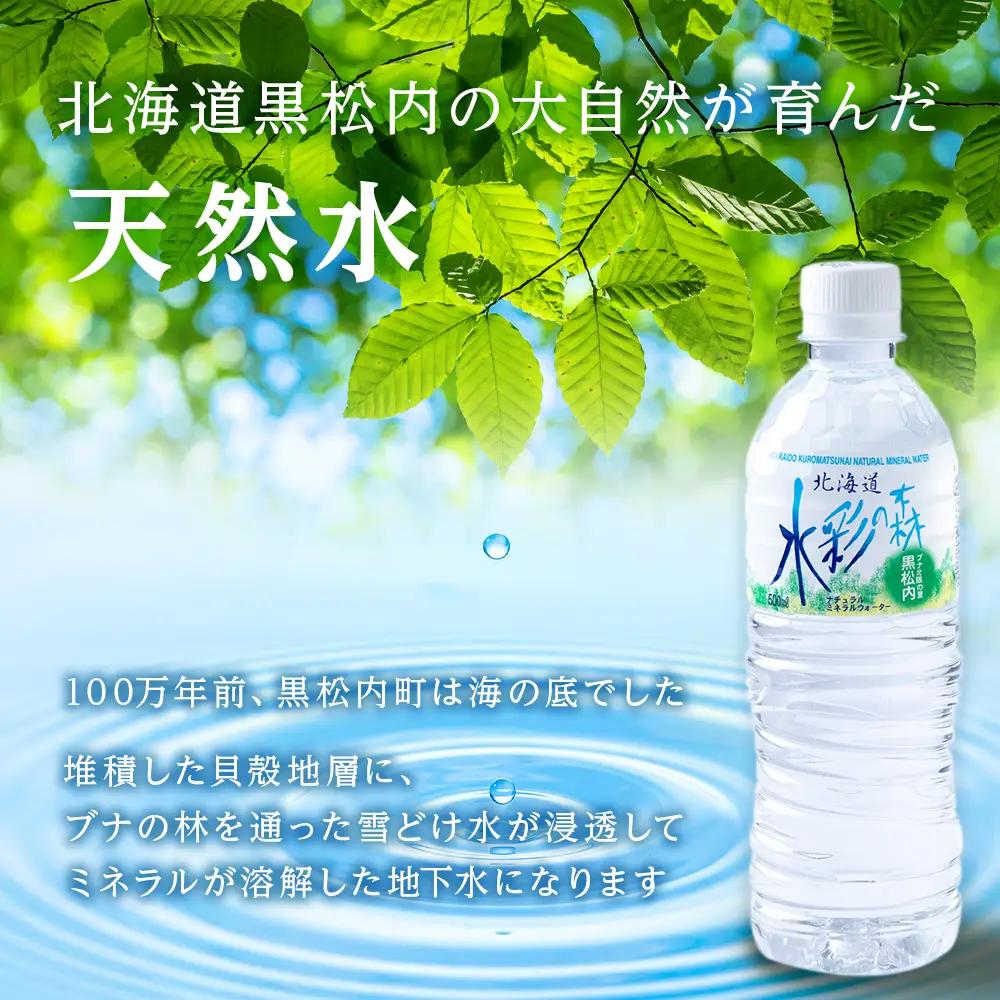 【定期便10カ月】黒松内銘水 水彩の森 500ml×48本（2箱）