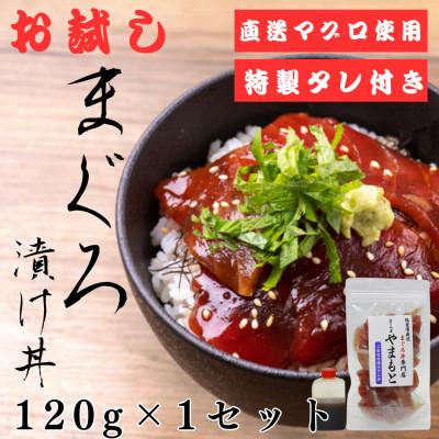 ふるさと納税 宮城県 お試し【直送マグロ使用】まぐろパック　特製漬けタレ付き　120g×1パック