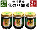 【ふるさと納税】有明のり 柳川特産 生のり 佃煮 3本入 海苔 国産 送料無料