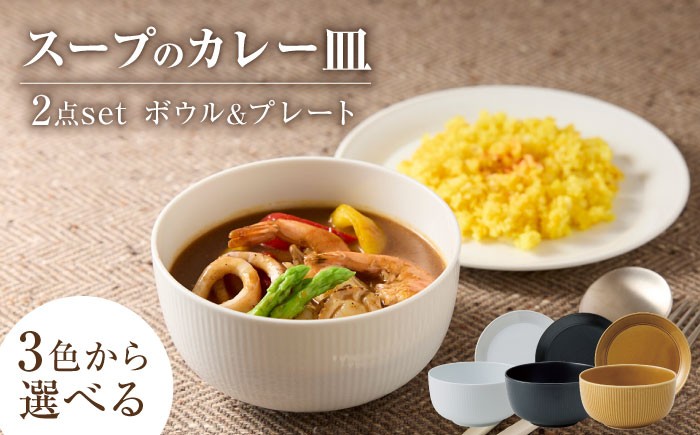 
                  【3色から選べる】 【美濃焼】 miyama.のカレーのうつわ スープのカレー皿 2点セット 瑞浪市 / ミヤマプランニング 食器 皿 ボウル [AZCM059]
                