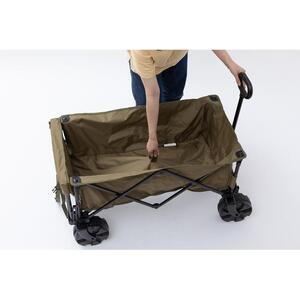 HUGEL アウトドアワゴン キャリーカート アイリスオーヤマ 耐荷重100kg コンパクト収納 大容量 キャンプ レジャー 収納 ODW-980カーキ