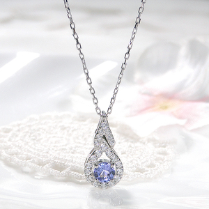 ネックレス プラチナ PT900 タンザナイト ダイヤモンド 0.18ct ペンダント ドロップ つゆ 雫 誕生石 色石 カラーストーン ジュエリー【f279-pt-ta】 ALPAZ150