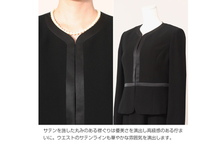 AI371-b Marycoco 家庭で洗える前開きブラックフォーマルアンサンブル