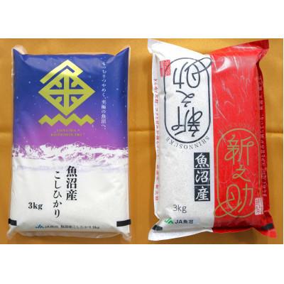 ふるさと納税 魚沼市 令和7年産 魚沼産コシヒカリ精米3kg・魚沼新之助精米3kg　食べ比べセット |  | 01