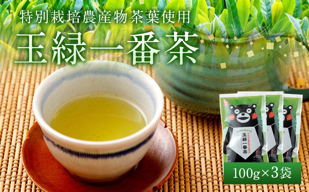 
くまモン 玉緑一番茶100g×3袋セット
