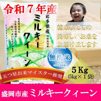 ふるさと納税 盛岡市 令和7年産 無洗米 ミルキークィーン お米マイスター推奨 盛岡市産 5kg
