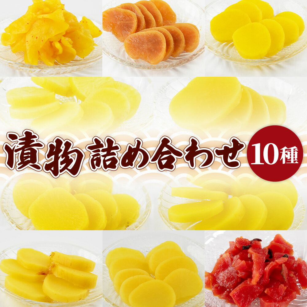 【ふるさと納税】＜漬物詰め合わせ 10種セット＞※入金確認後、翌月末迄に順次出荷します。 漬け物 詰め合わせ 食べ比べ セット 加工品 国産 沢庵 たくあん 大根 しそ味 ごはん ご飯のお供 お茶漬け 付け合わせ 九州農産株式会社 宮崎県 国富町 【常温】