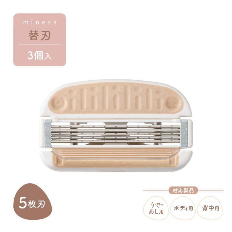 【ふるさと納税】貝印 miness 替刃3個入　ボディ用、背中用、うで・あし用共通　部位別設計でなめらかな剃り心地　マイネス ケア 剃刀 かみそり