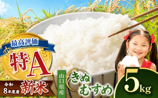 令和8年度産 新米 きぬむすめ 白米 5kg 村上農園 先行予約 ＜2026年10月中旬より11月末まで順次発送 ＞ ｜ 精米 新米 白米 米 雑穀 お米 コメ 単一米 きぬむすめ 絹娘  山口 美祢 秋吉台 5kg