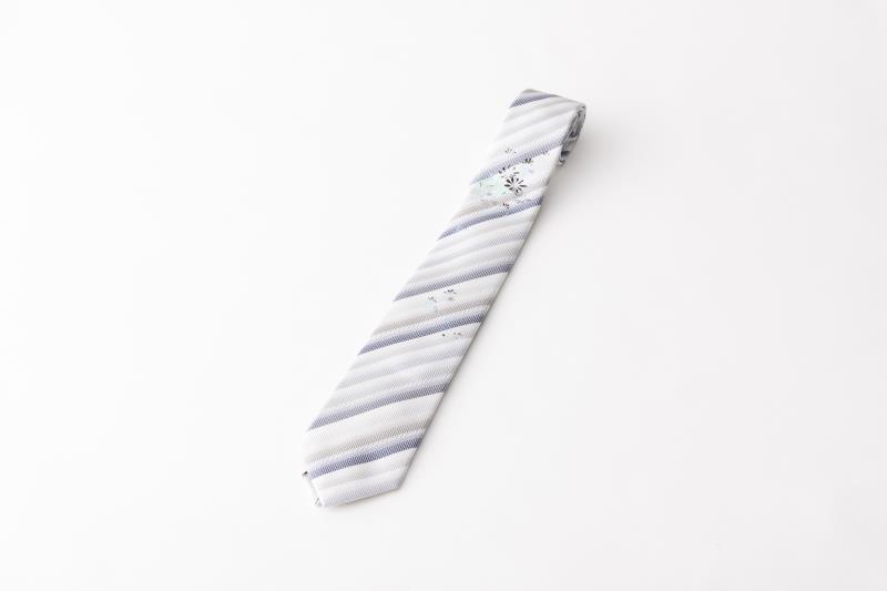 【西陣活性化を応援！】シルク100％西陣織手書きネクタイ（誕生花・１０月のこんぎく） 261009_B-EZ258