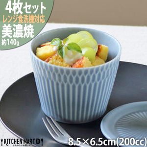 【美濃焼】 さざなみ 8.5猪口カップ ブルーグレー 4個セット 瑞浪市 / JS企画 小田陶器 猪口 カップ [AZAZ132]