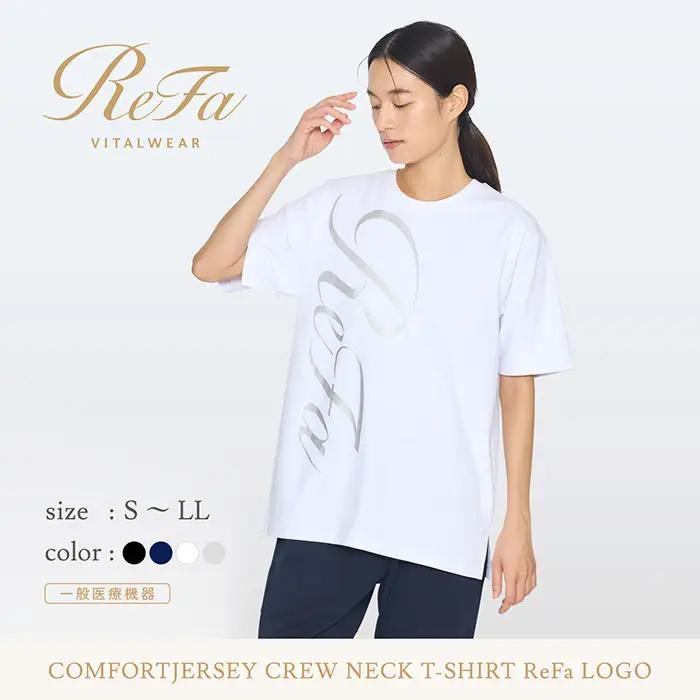 【ブラック Mサイズ】リファ バイタルテック コンフォートジャージー クルーネックTシャツ ReFaロゴ