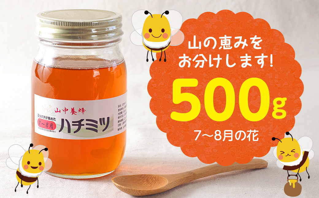 
【自然のまま】富津産ハチミツ500g（7～8月の花）
