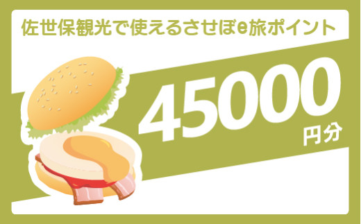 【佐世保観光で使えるポイント】させぼe旅ポイント45,000円分 観光 デジタル地域通貨 電子ポイント 電子決済 飲食 宿泊 体験 電子通貨 eコイン 佐世保 キャッシュレス ペイ ハウステンボス 佐世保宿泊券 九十九島