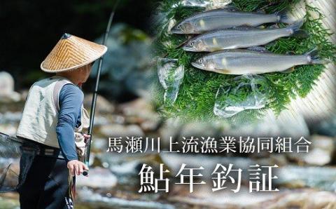 予約受付【令和7年】 馬瀬川上流鮎年釣証 1枚 釣り 釣り券 あゆ アユ 鮎 釣券 釣り 下呂市 2025年【36-1】